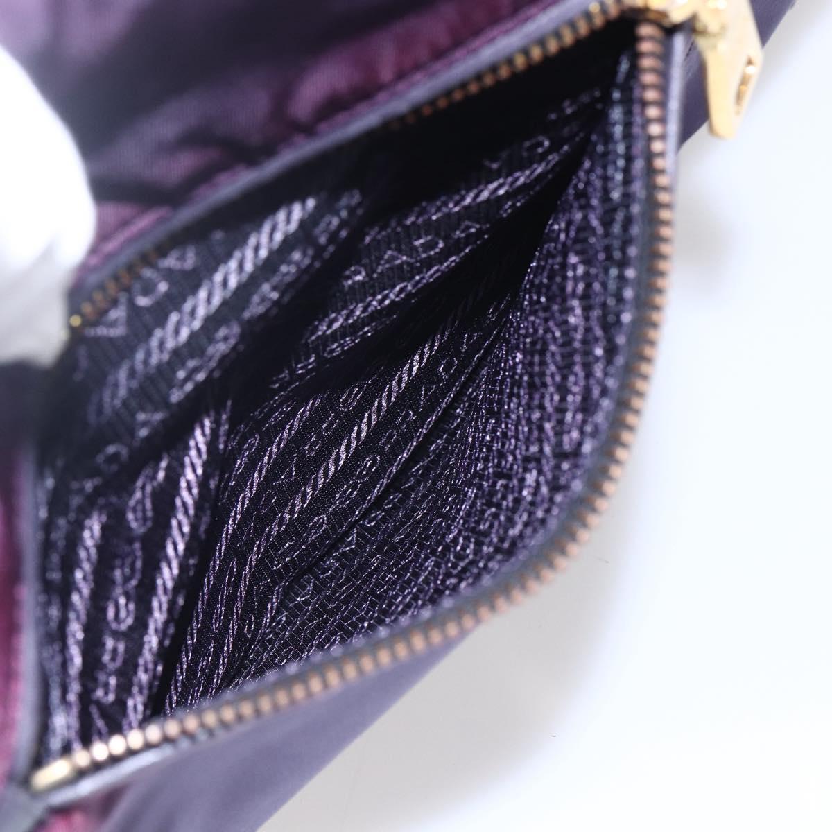 PRADA Tote Bag Nylon Purple Gold Auth 153031
