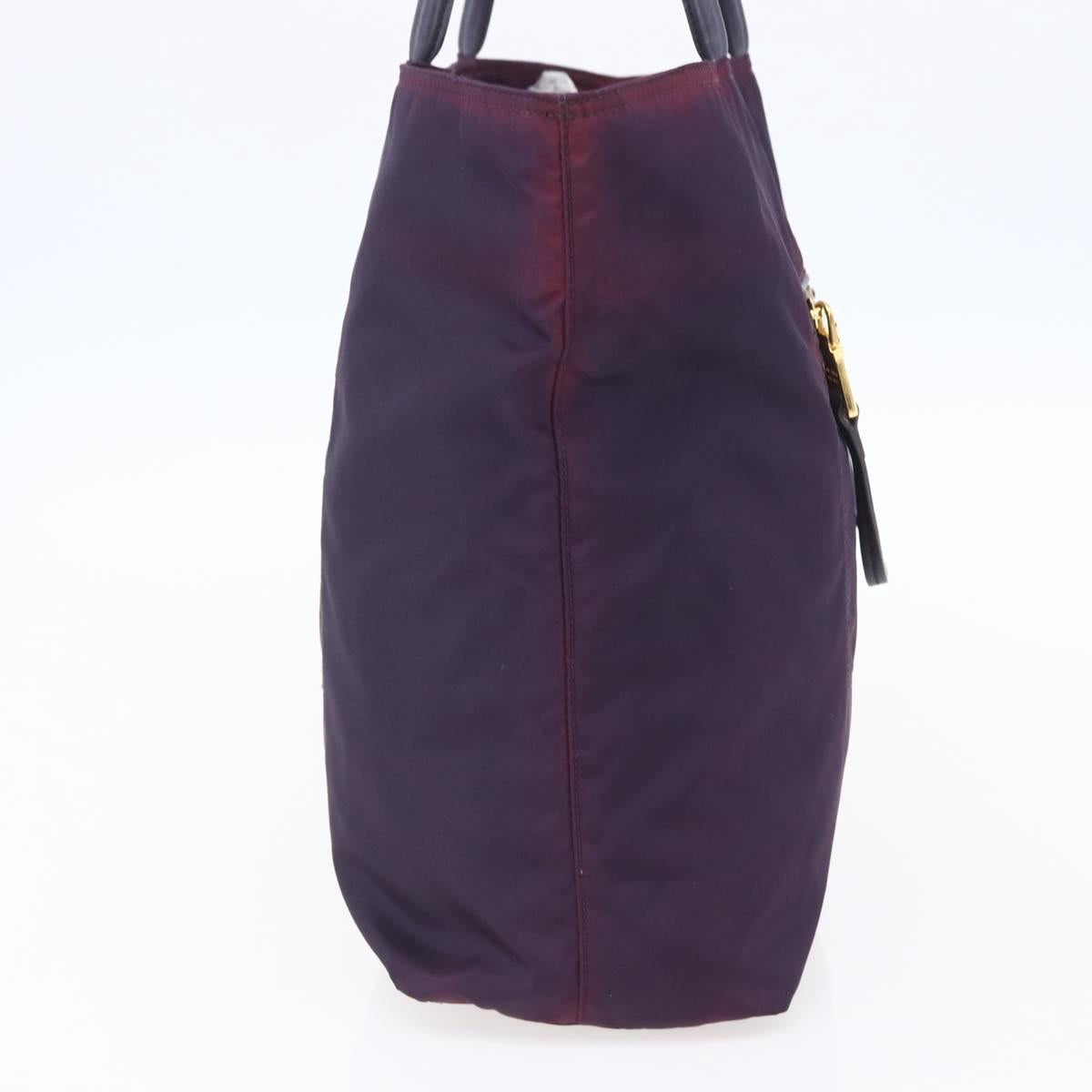 PRADA Tote Bag Nylon Purple Gold Auth 153031