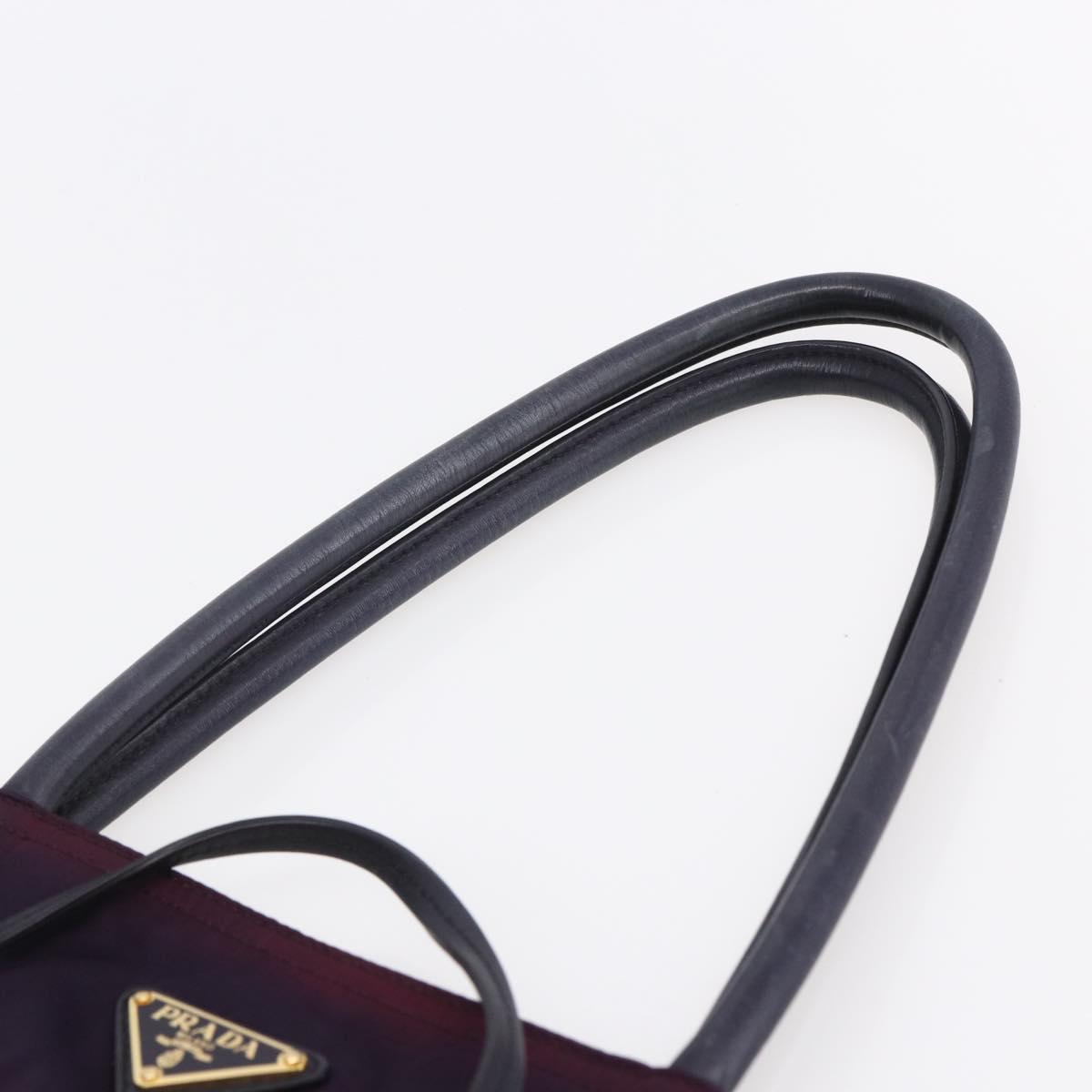 PRADA Tote Bag Nylon Purple Gold Auth 153031