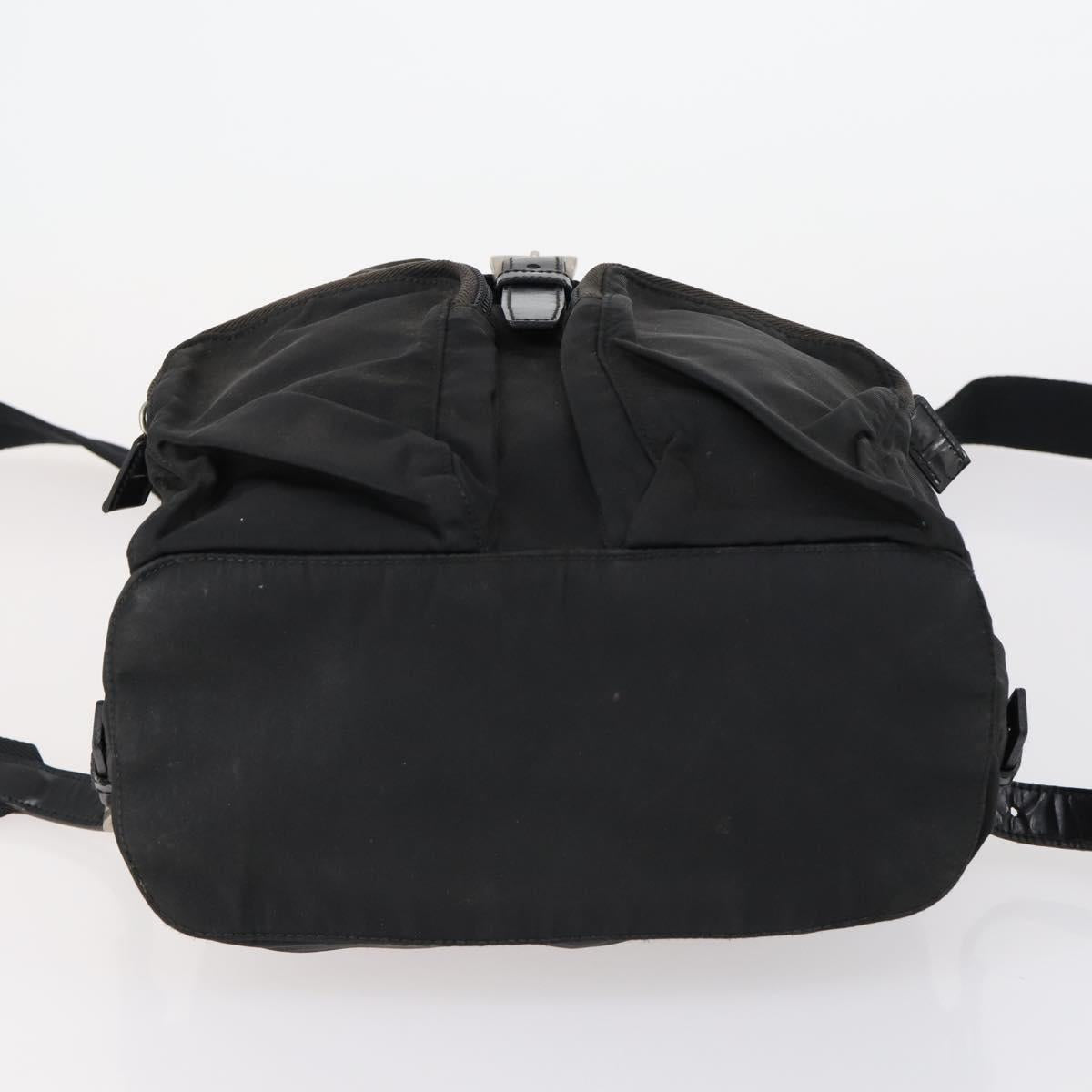 PRADA Backpack Nylon Black Silver Auth 153034