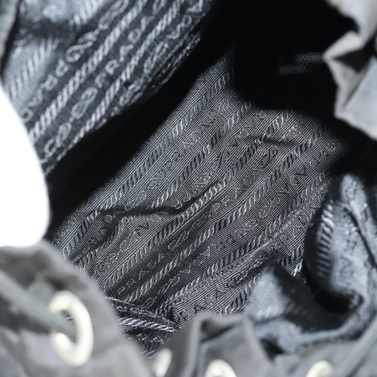 PRADA Backpack Nylon Black Silver Auth 153034