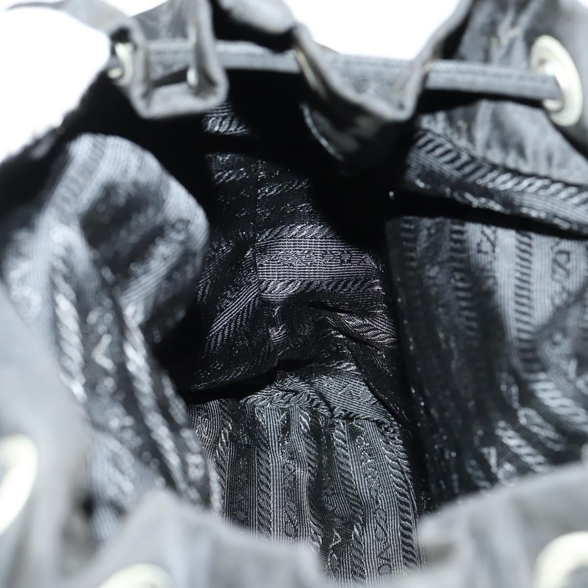 PRADA Backpack Nylon Black Silver Auth 153034