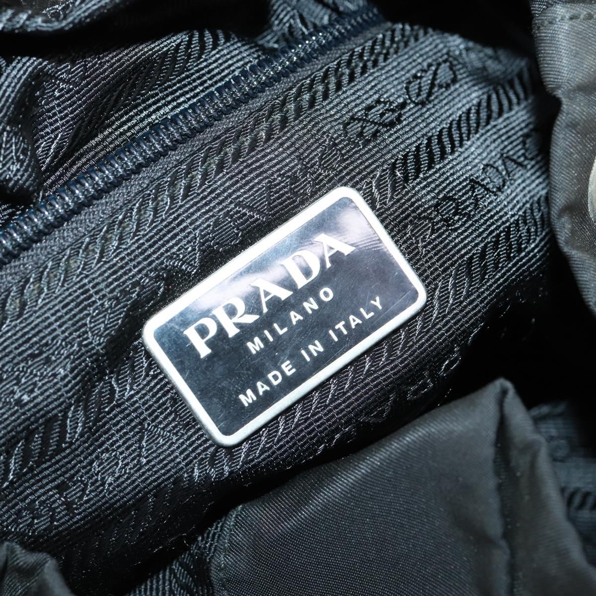 PRADA Backpack Nylon Black Silver Auth 153034