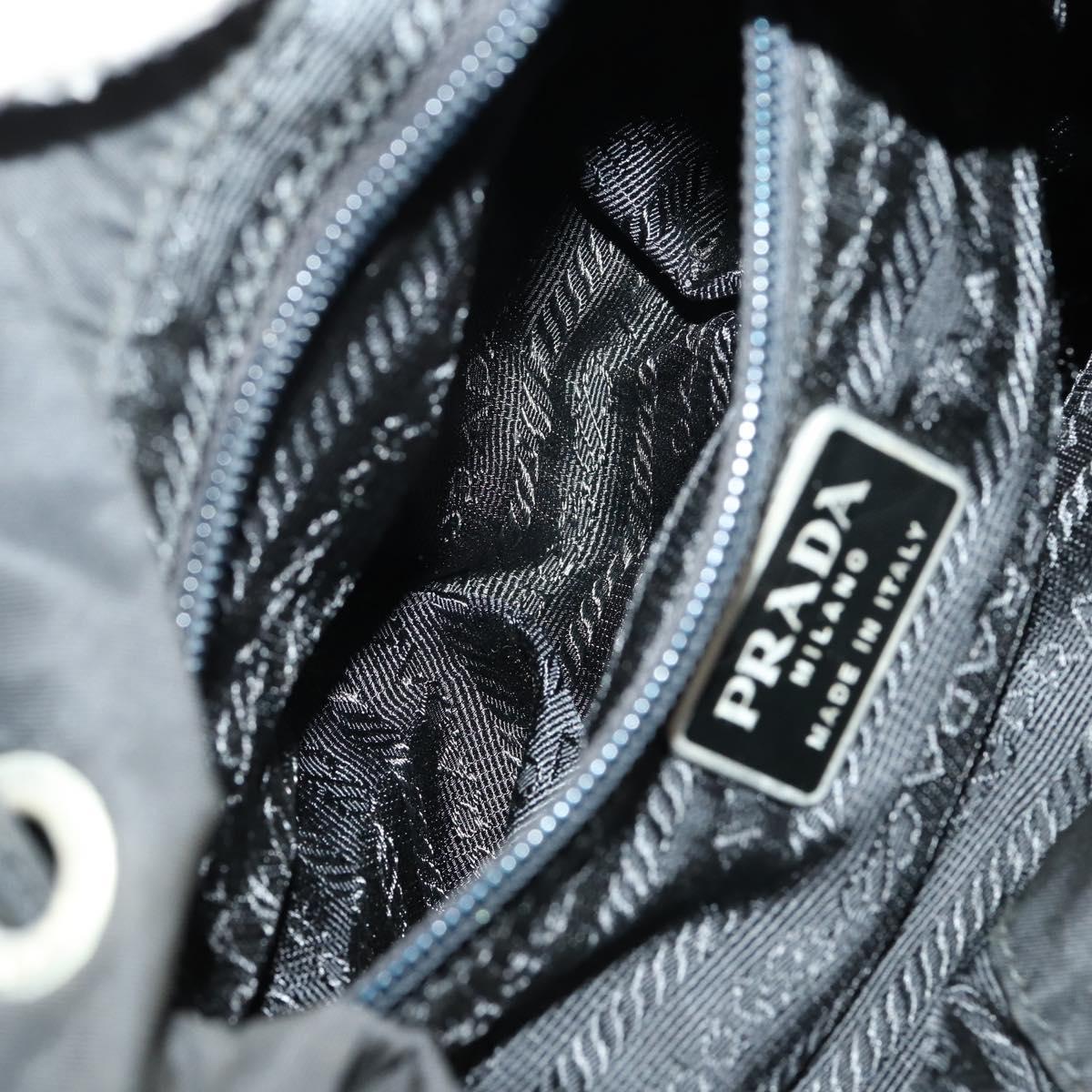 PRADA Backpack Nylon Black Silver Auth 153034