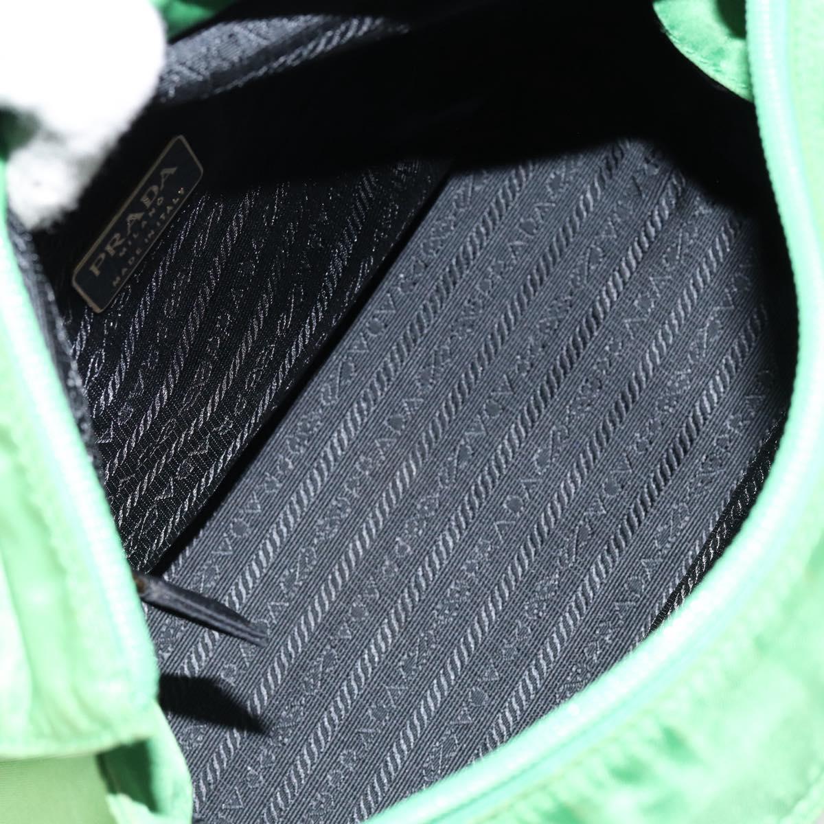 PRADA Tote Bag Nylon Green Gold Auth 153035