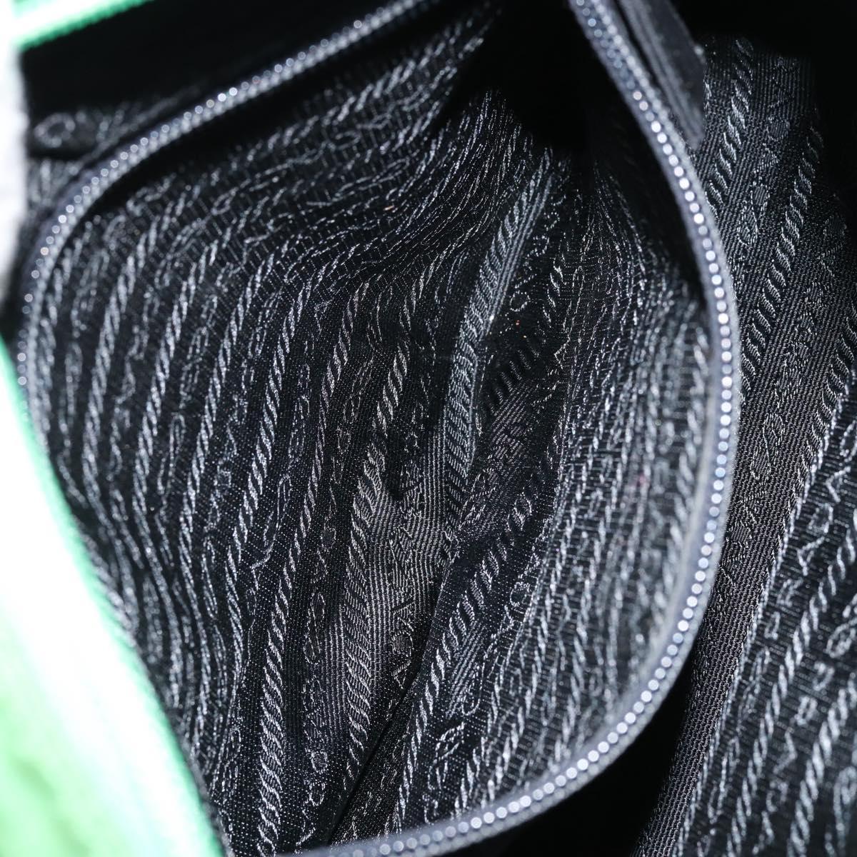 PRADA Tote Bag Nylon Green Gold Auth 153035