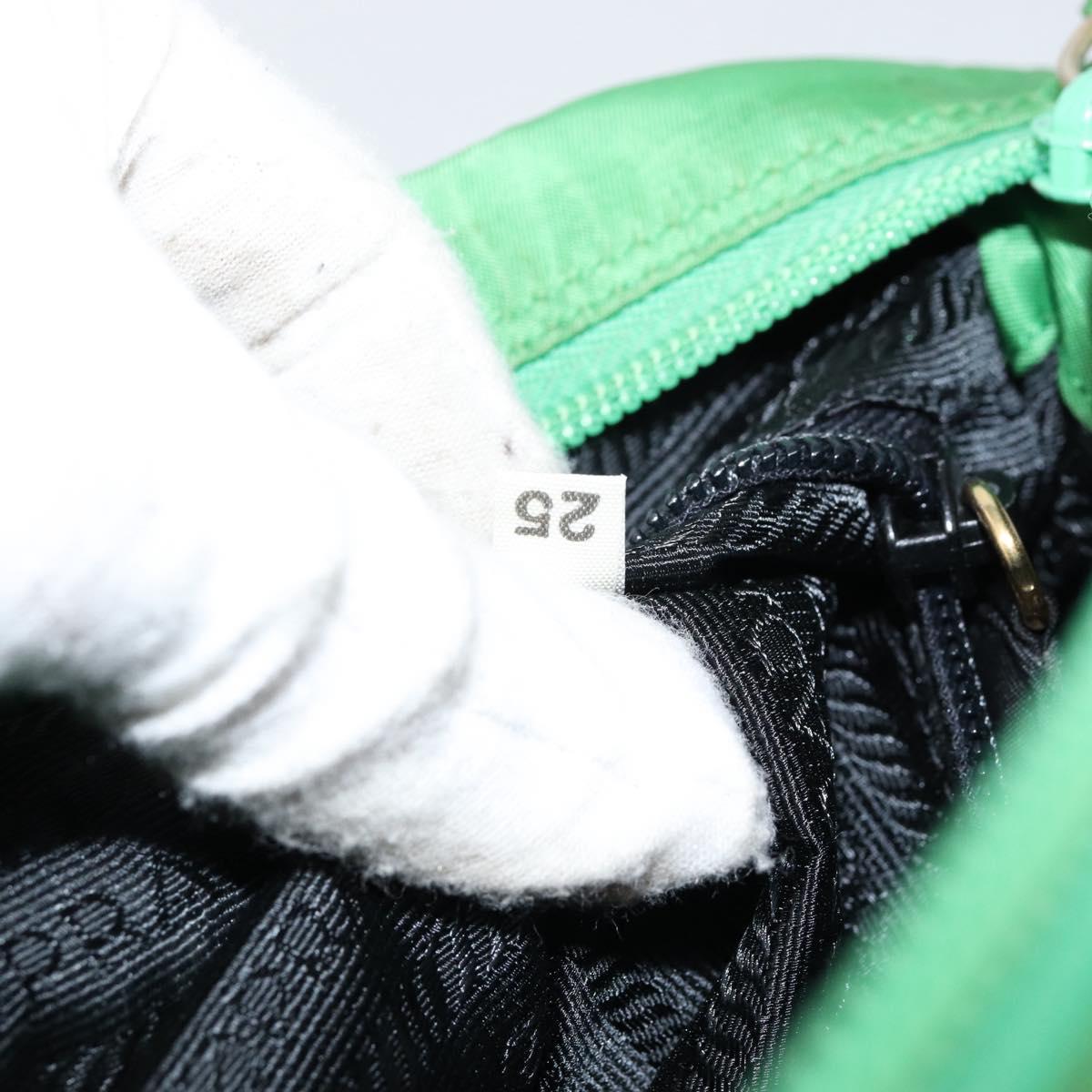 PRADA Tote Bag Nylon Green Gold Auth 153035