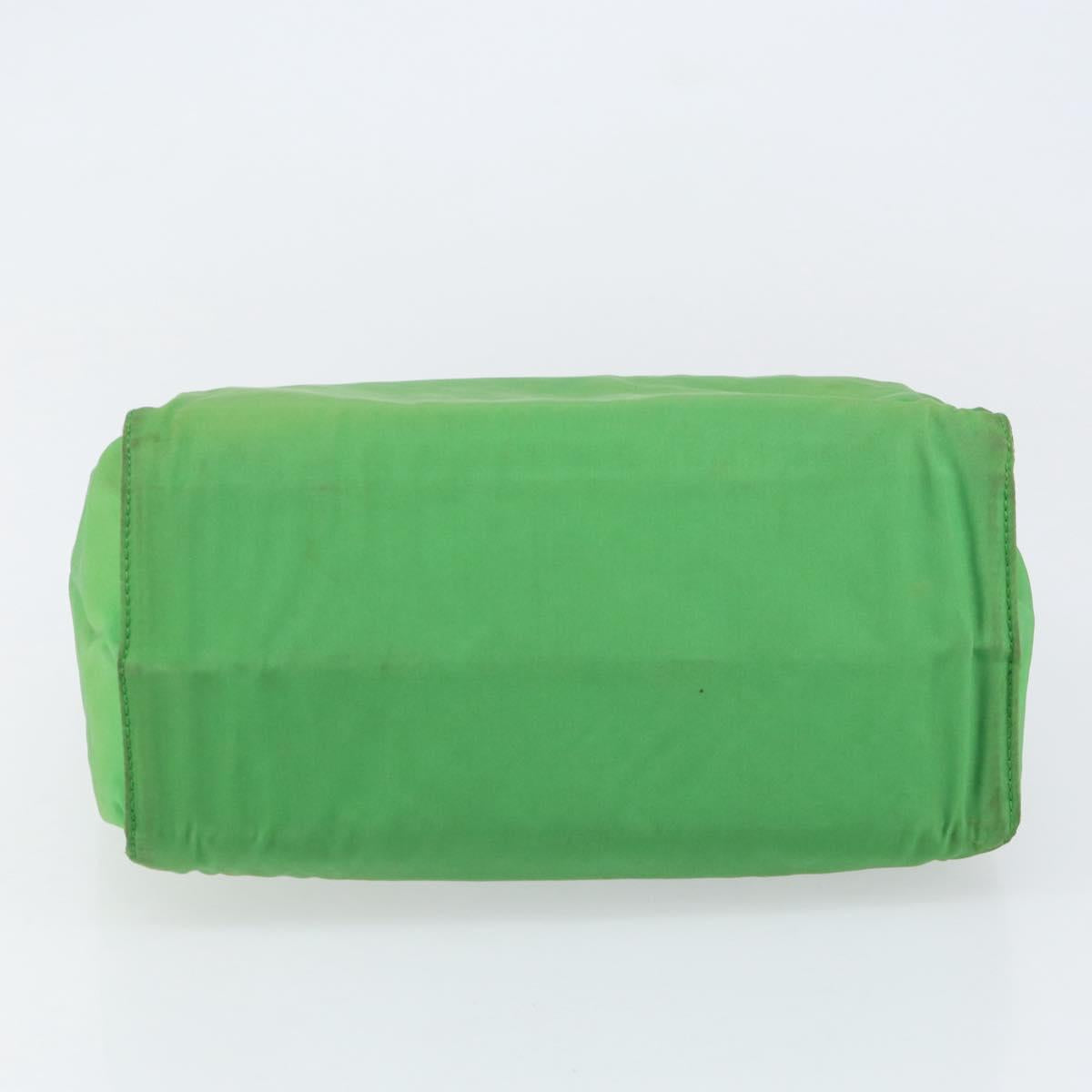 PRADA Tote Bag Nylon Green Gold Auth 153035