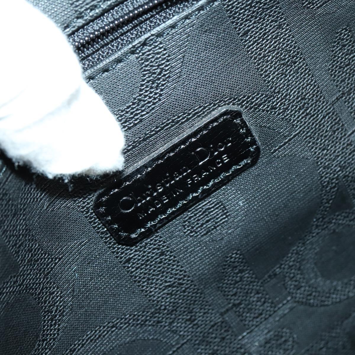 Christian Dior Trotter Canvas Boston Bag PVC Black Gold Auth 153036