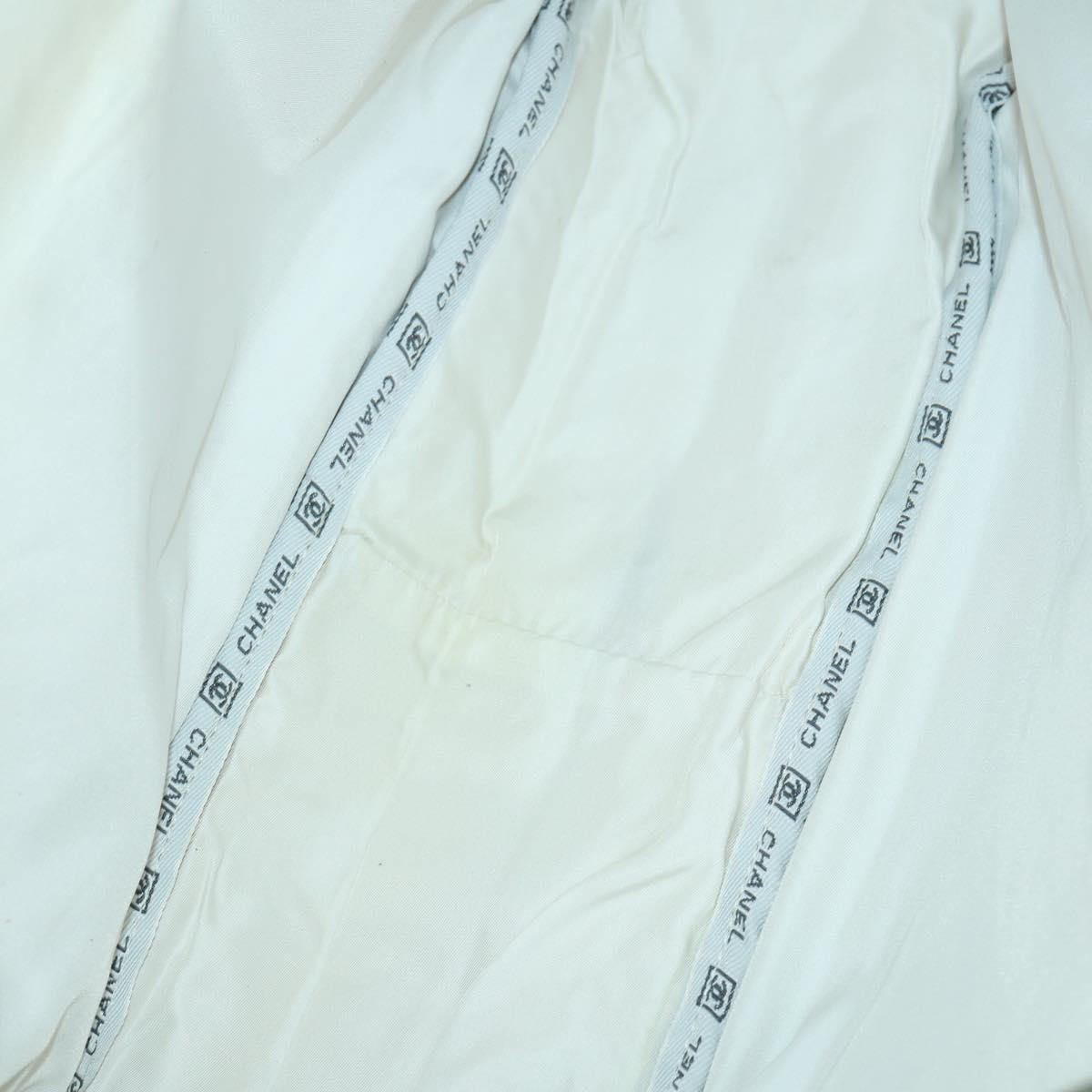 CHANEL Sports Line Shoulder Bag Canvas Gray Silver CC Auth 153037