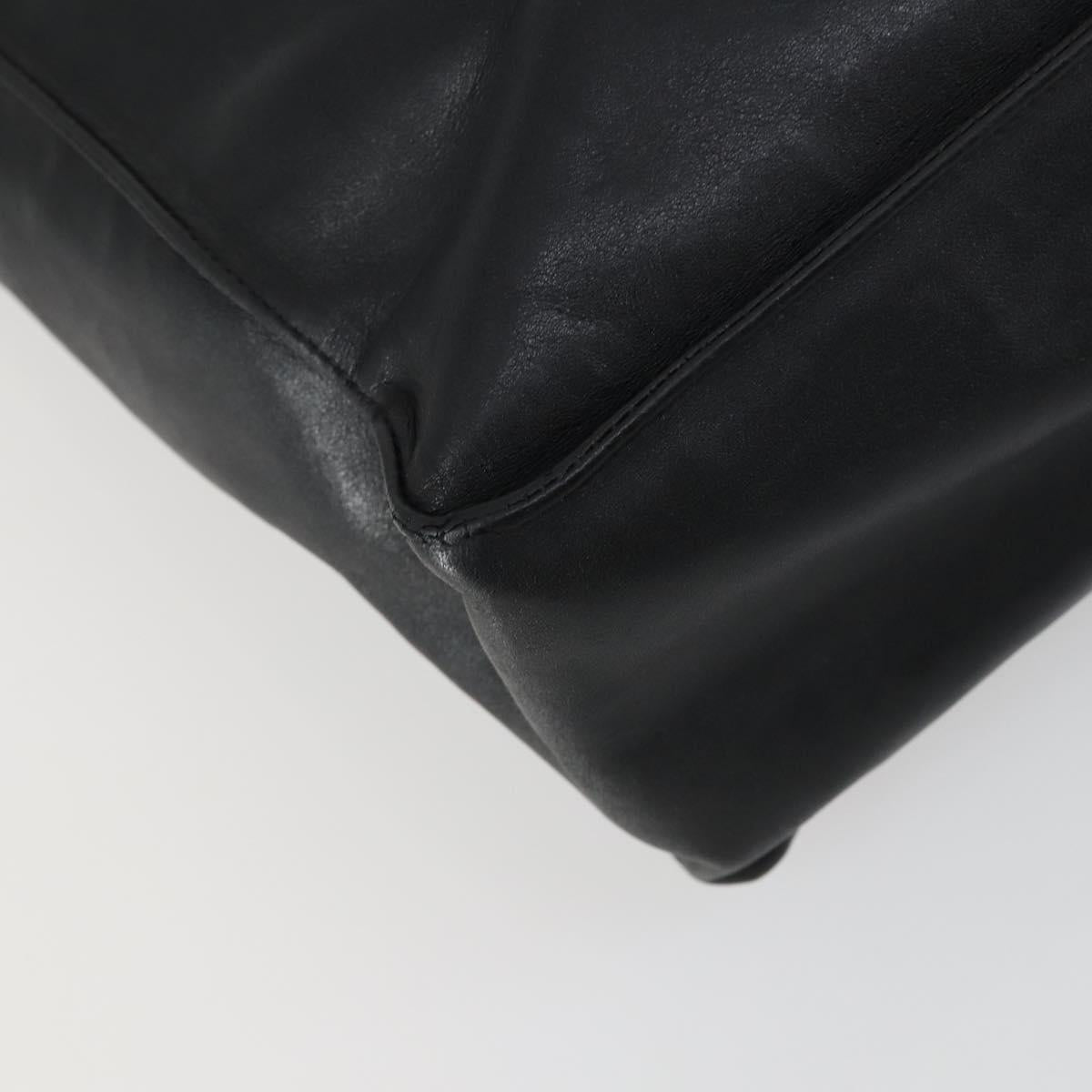 CHANEL COCO Mark Chain Shoulder Bag Lamb Skin Black Gold CC Auth 153038