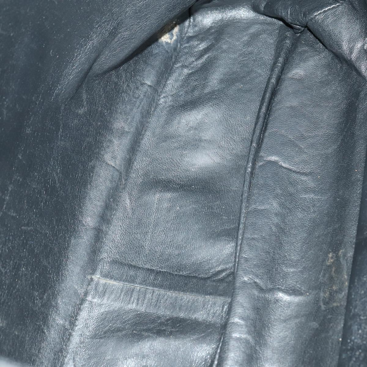 CHANEL COCO Mark Chain Shoulder Bag Lamb Skin Black Gold CC Auth 153038