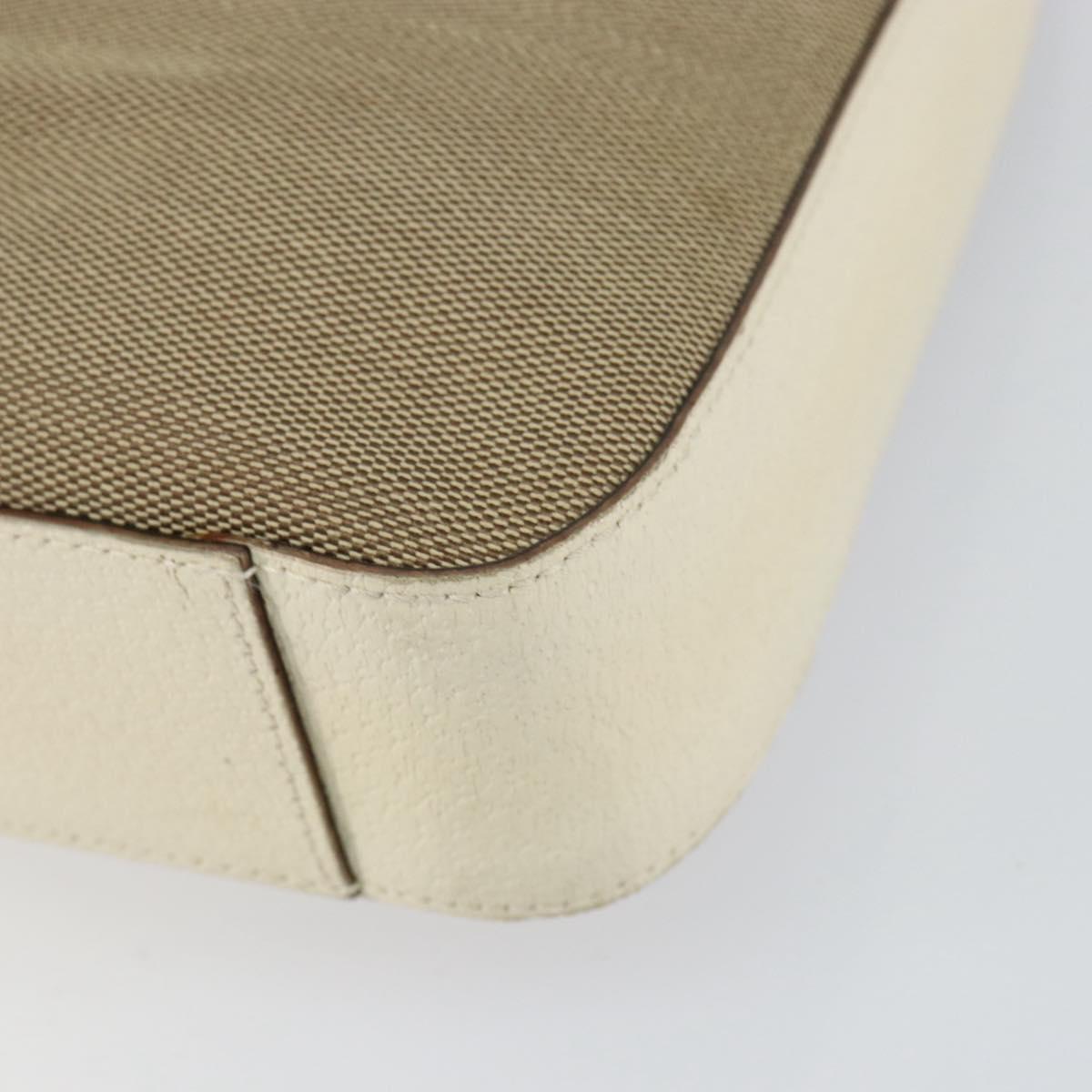 GUCCI Chain Shoulder Bag Canvas Beige Silver 001 3873 3754 Auth 153043