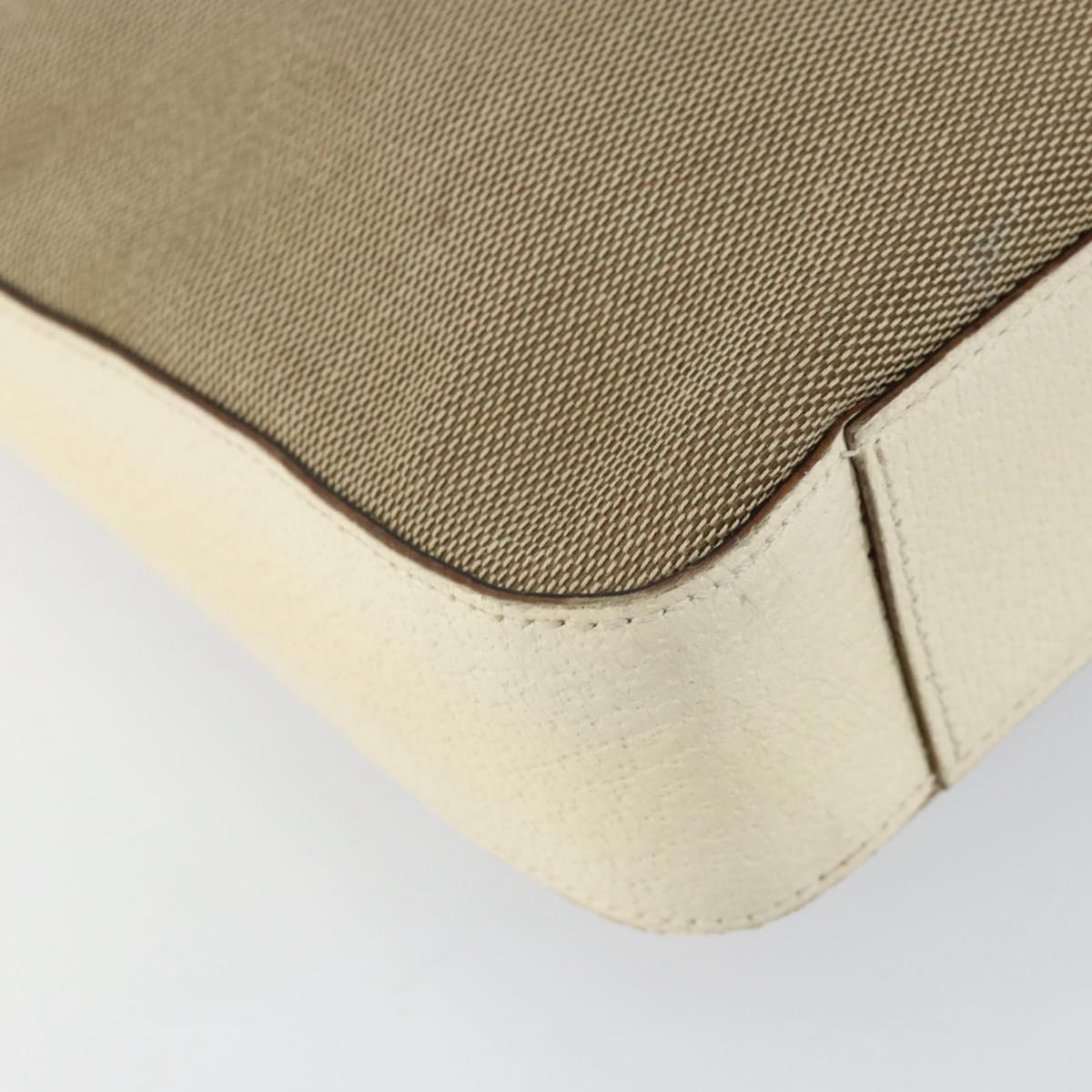 GUCCI Chain Shoulder Bag Canvas Beige Silver 001 3873 3754 Auth 153043