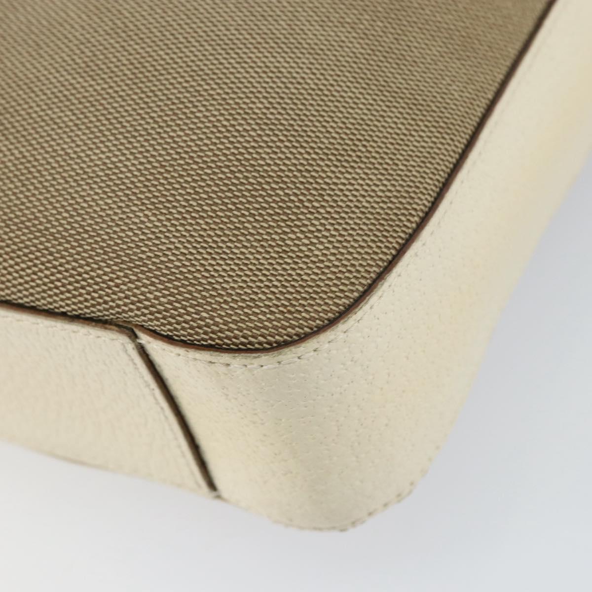 GUCCI Chain Shoulder Bag Canvas Beige Silver 001 3873 3754 Auth 153043