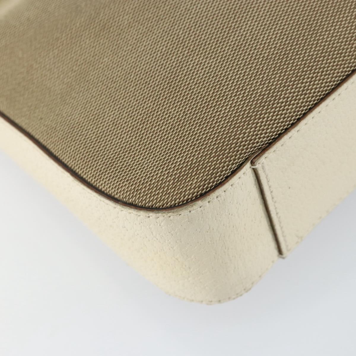 GUCCI Chain Shoulder Bag Canvas Beige Silver 001 3873 3754 Auth 153043