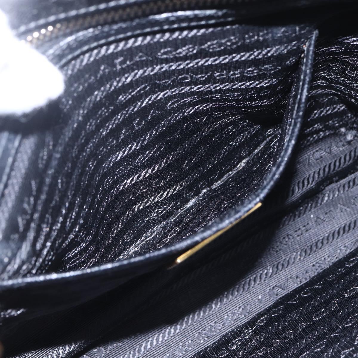 PRADA Hand Bag Nylon 2way Black Silver Auth 153044