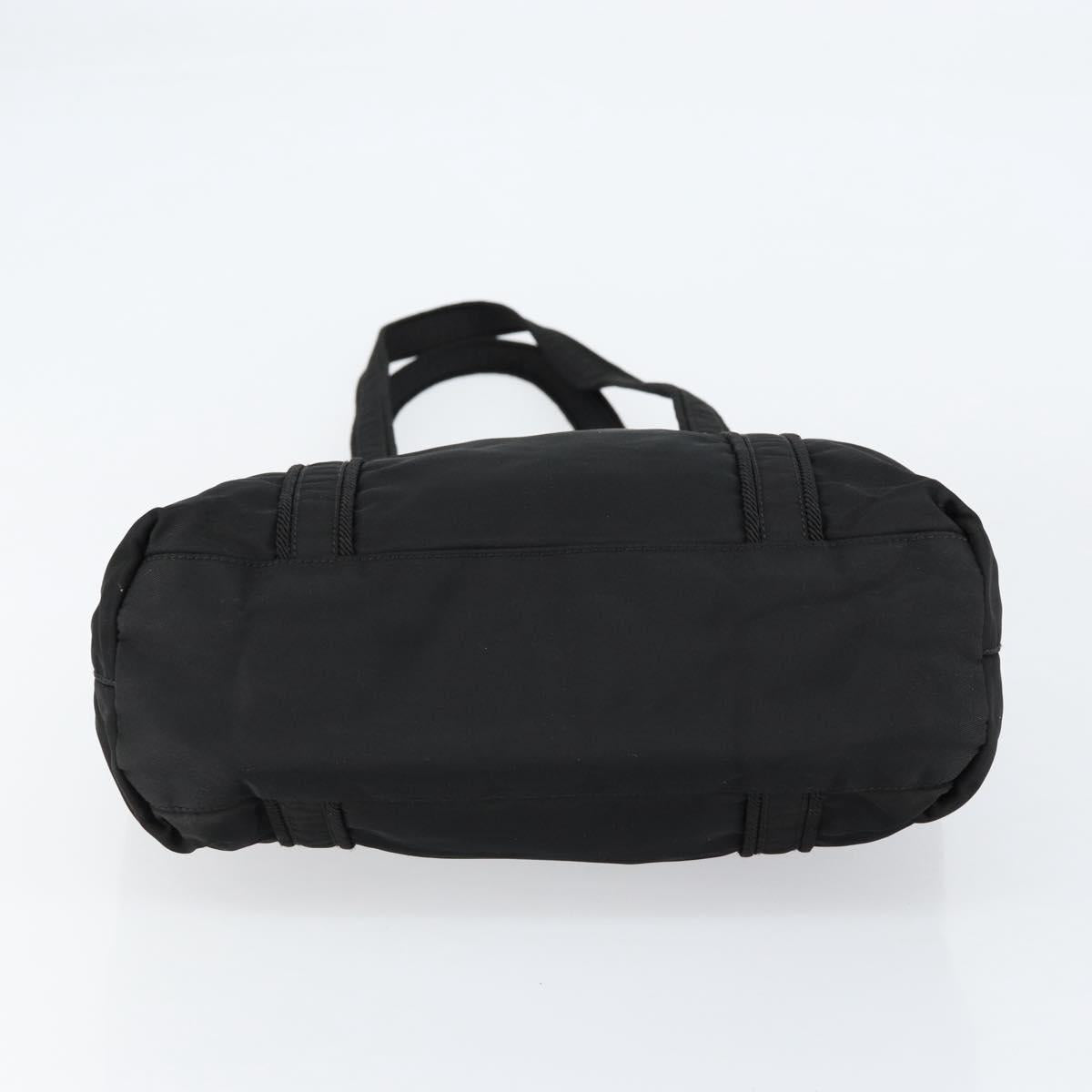 PRADA Tote Bag Nylon Black Silver Auth 153045