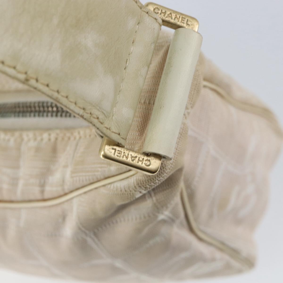 CHANEL New Travel Line Hand Bag Nylon Pink Gold CC Auth 153046