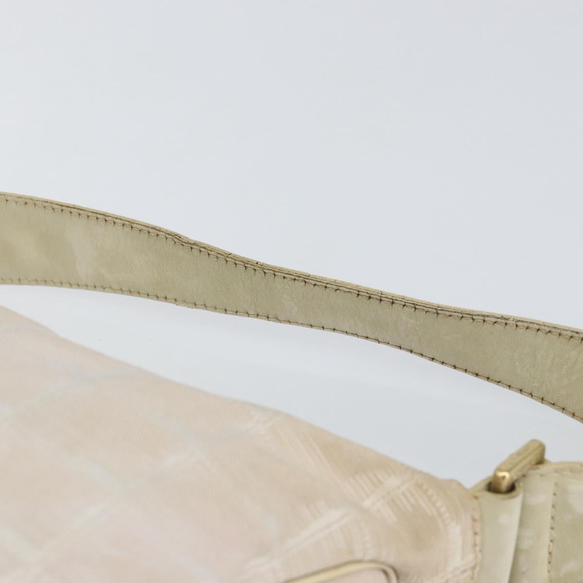 CHANEL New Travel Line Hand Bag Nylon Pink Gold CC Auth 153046