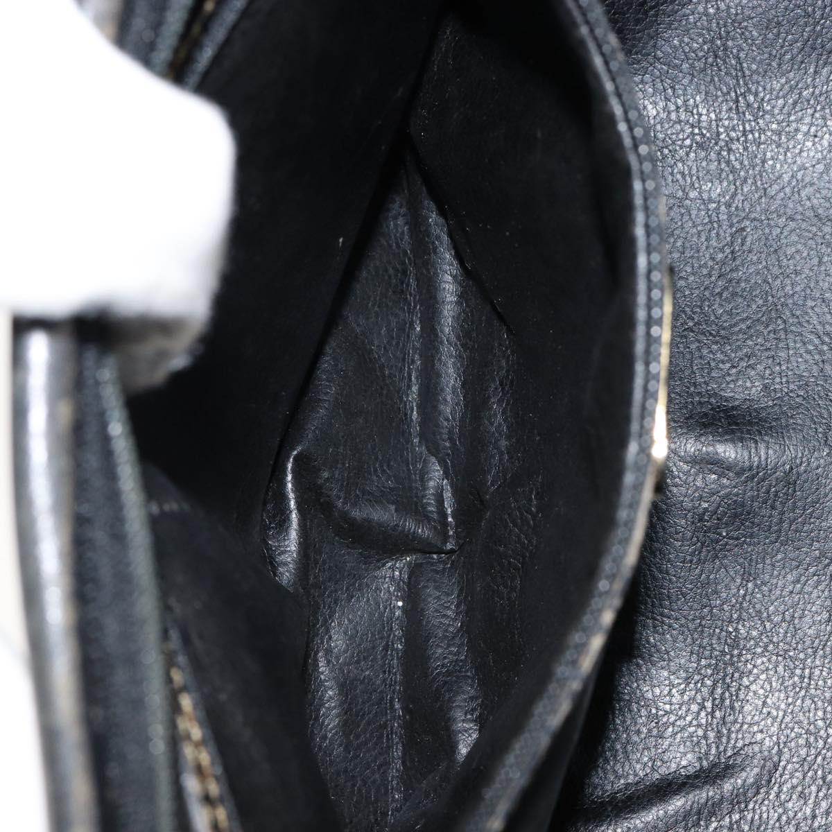 FENDI Zucca Canvas Hand Bag Black Brown Auth 153055