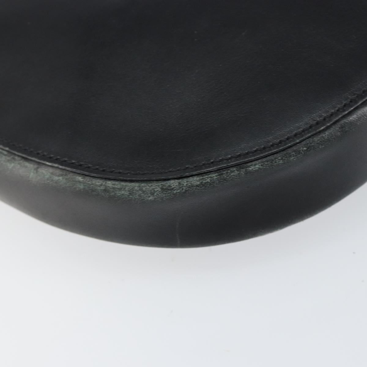 PRADA Shoulder Bag Leather Black Silver Auth 153057