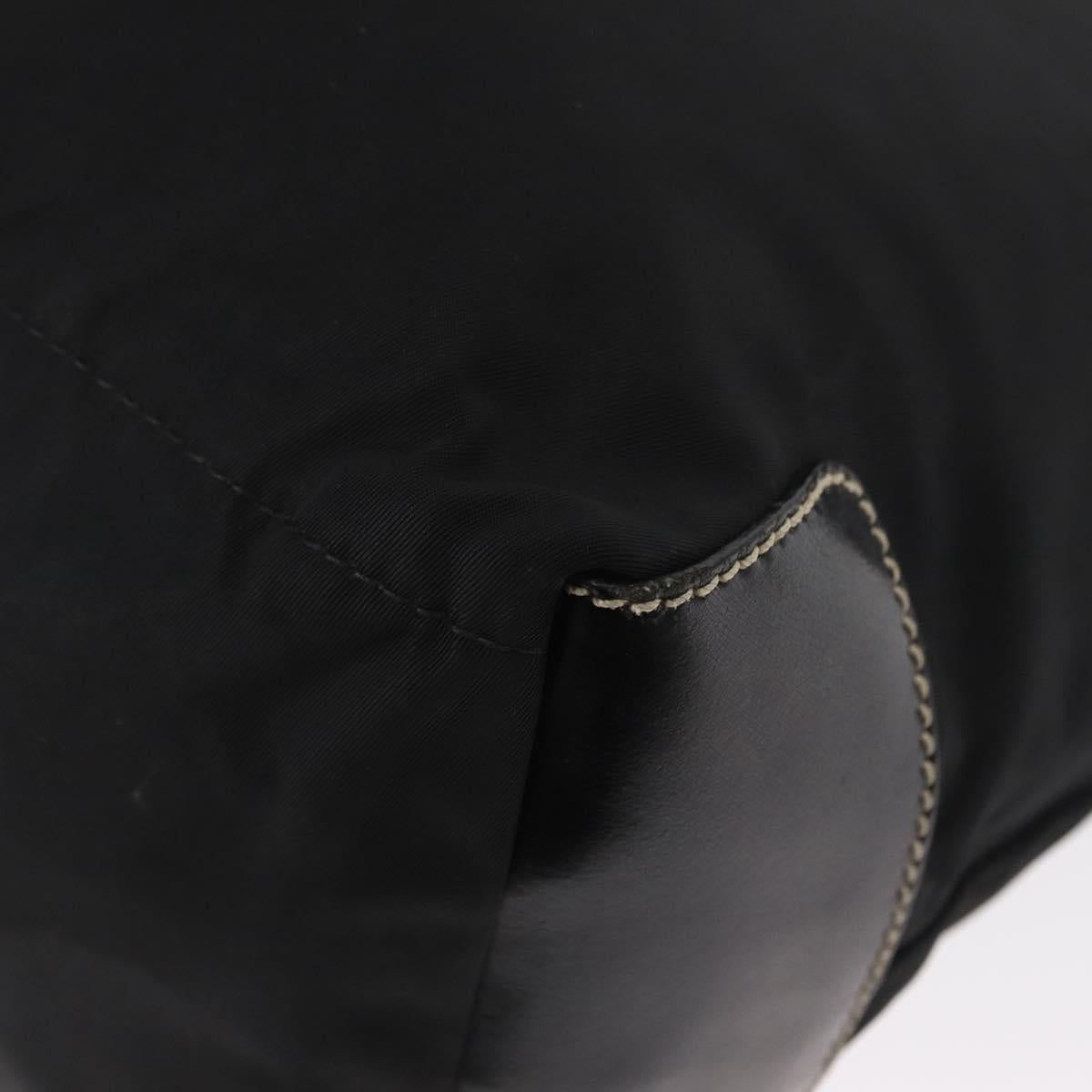 PRADA Shoulder Bag Nylon Black Silver Auth 153058