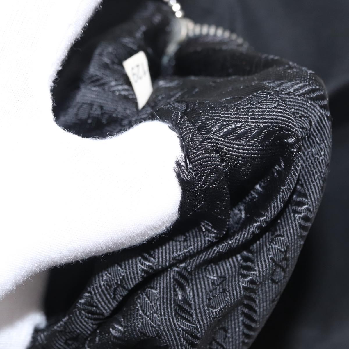 PRADA Shoulder Bag Nylon Black Silver Auth 153058