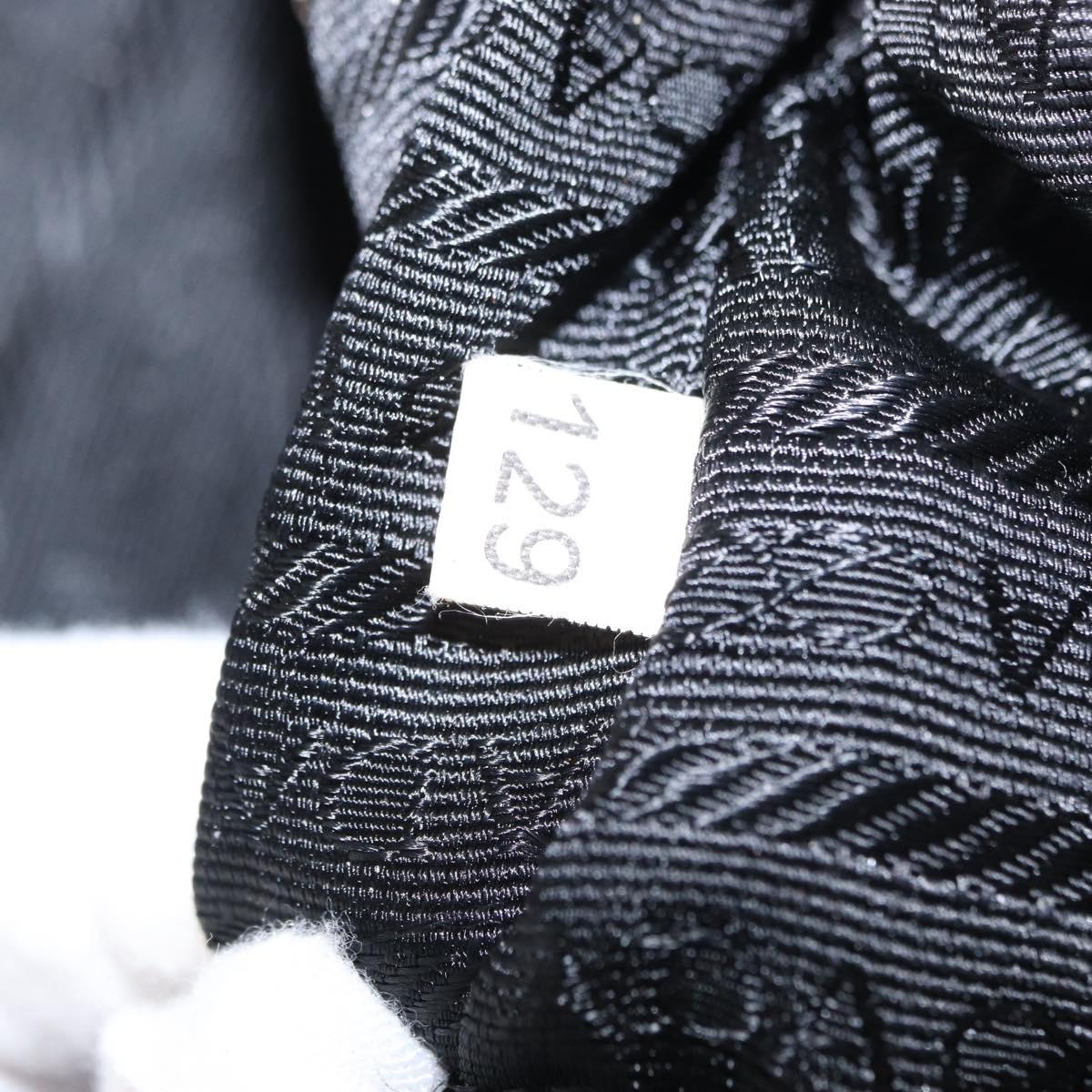 PRADA Shoulder Bag Nylon Black Silver Auth 153058