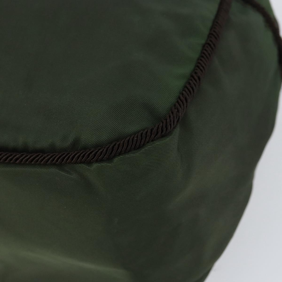 PRADA Hand Bag Nylon Green Auth 153060