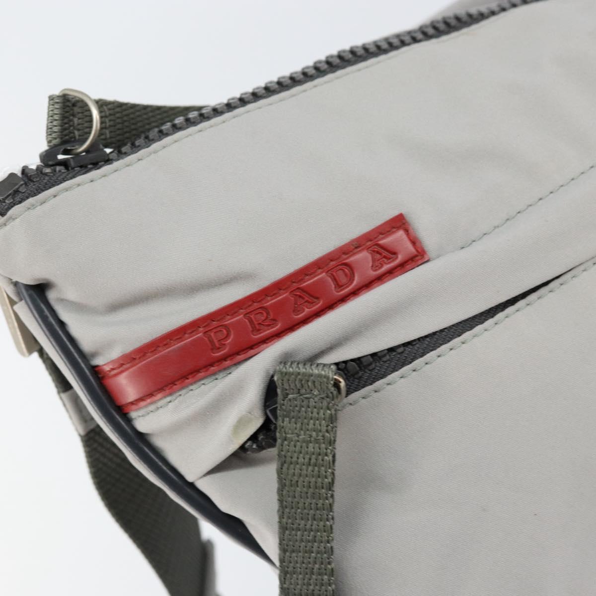 PRADA Sports Shoulder Bag Nylon Gray Auth 153063