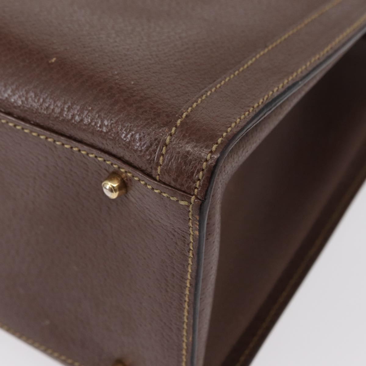 GUCCI Bamboo Tote Bag Leather Brown Gold 002 2853 0260 0 Auth 153064