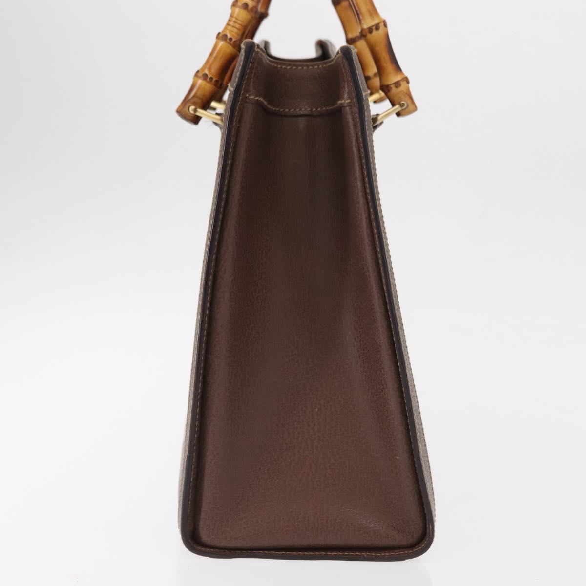 GUCCI Bamboo Tote Bag Leather Brown Gold 002 2853 0260 0 Auth 153064