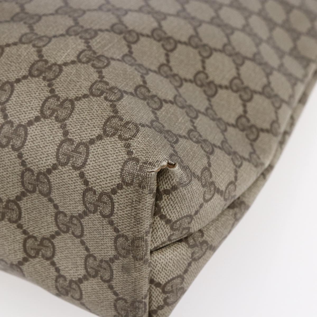 GUCCI GG Supreme Web Sherry Line Tote Bag PVC Beige Red 39 02 003 Auth 153071