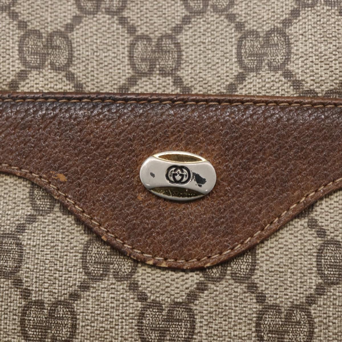 GUCCI GG Supreme Web Sherry Line Tote Bag PVC Beige Red 39 02 003 Auth 153071