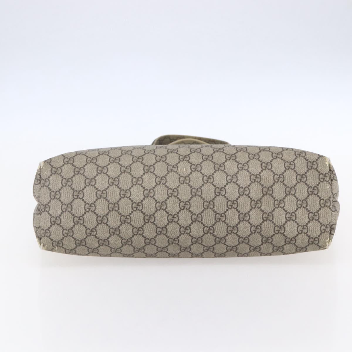 GUCCI GG Supreme Web Sherry Line Tote Bag PVC Beige Red 211134 Auth 153074