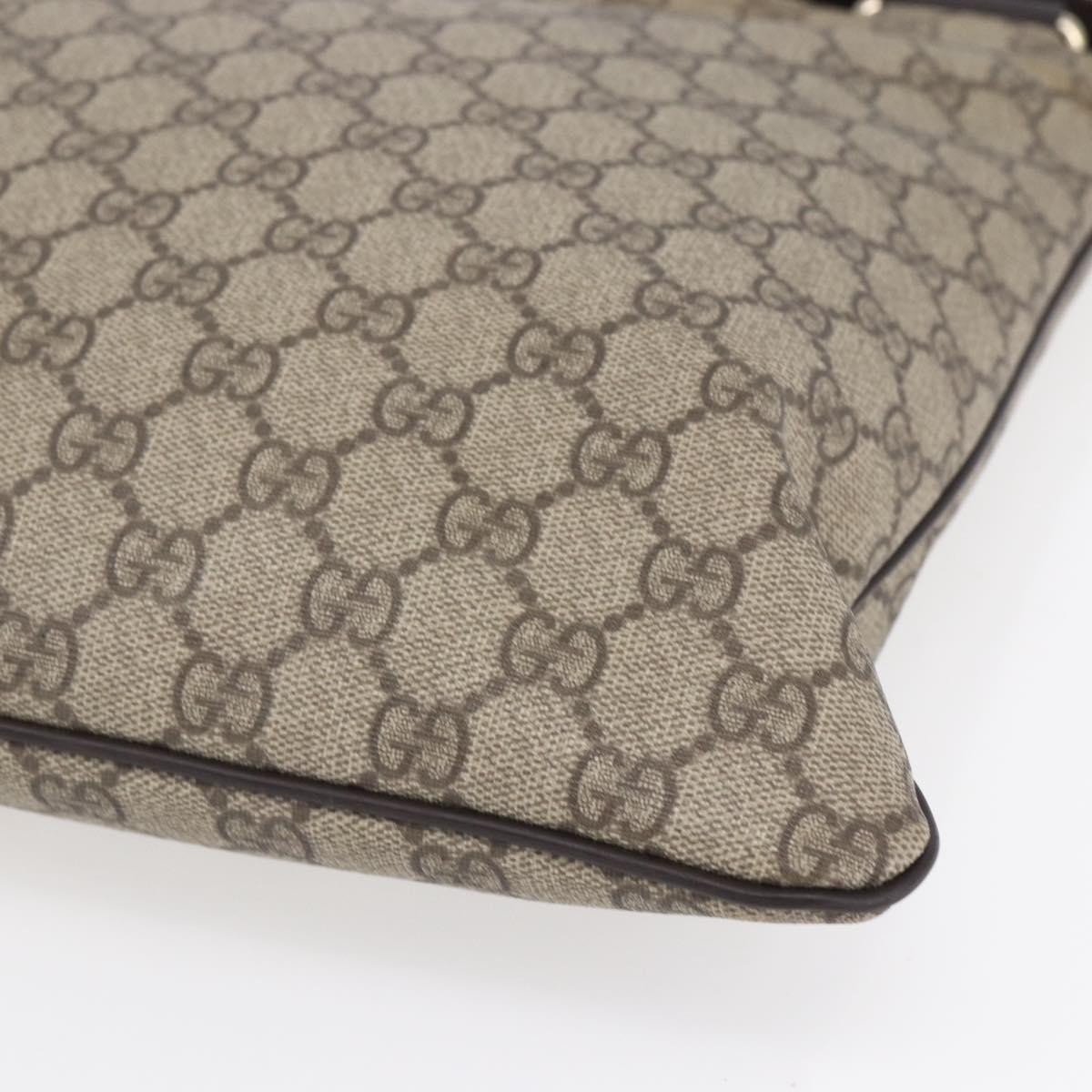 GUCCI GG Supreme Shoulder Bag PVC Beige Gold 201446 Auth 153075