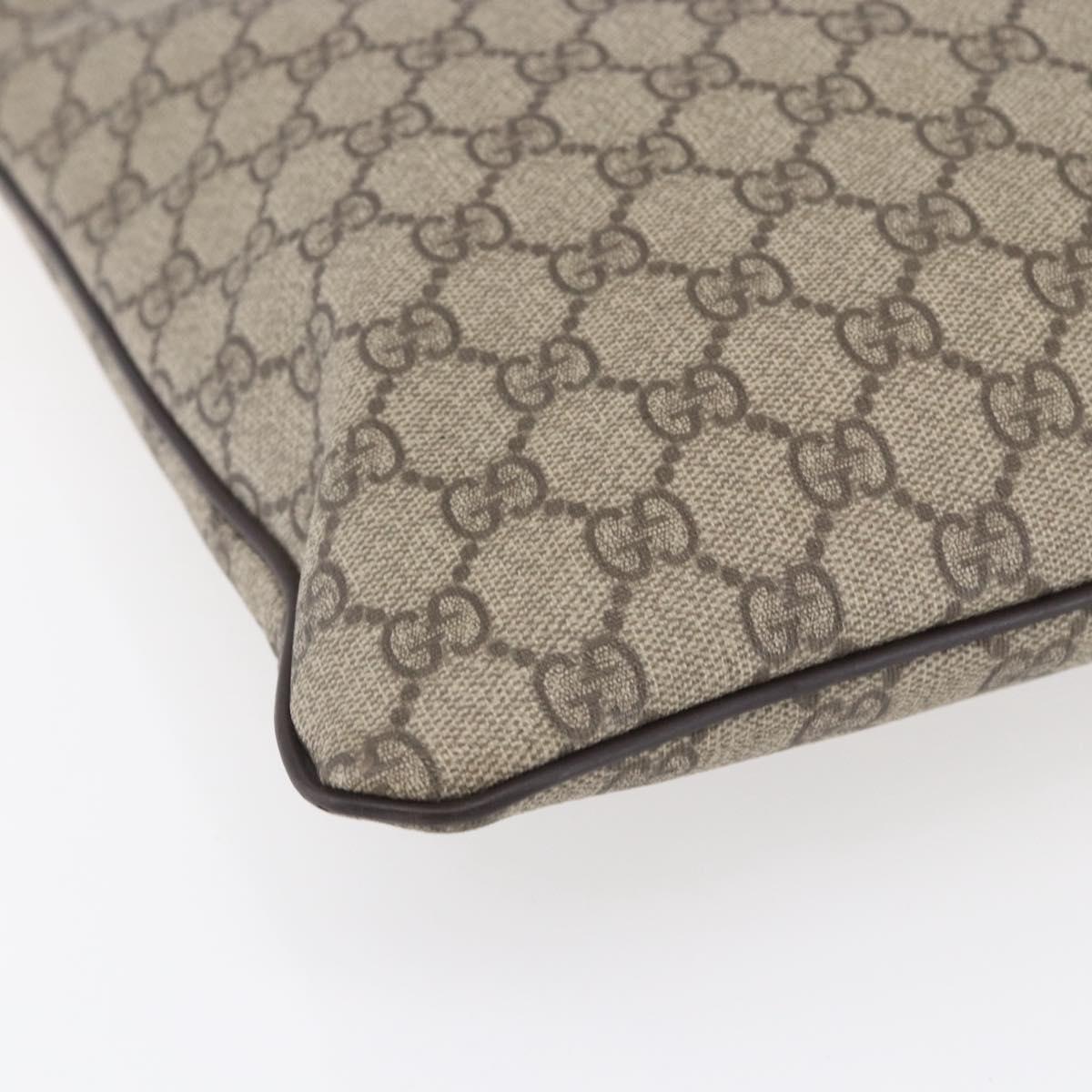 GUCCI GG Supreme Shoulder Bag PVC Beige Gold 201446 Auth 153075