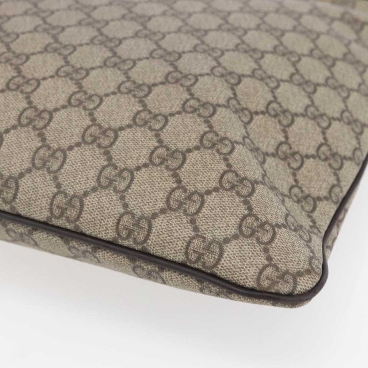 GUCCI GG Supreme Shoulder Bag PVC Beige Gold 201446 Auth 153075