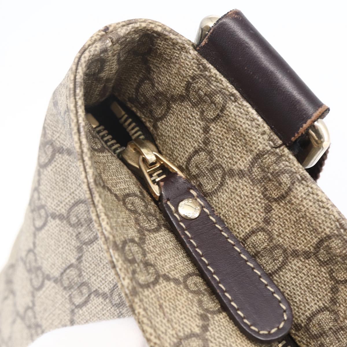 GUCCI GG Supreme Shoulder Bag PVC Beige Gold 201446 Auth 153075