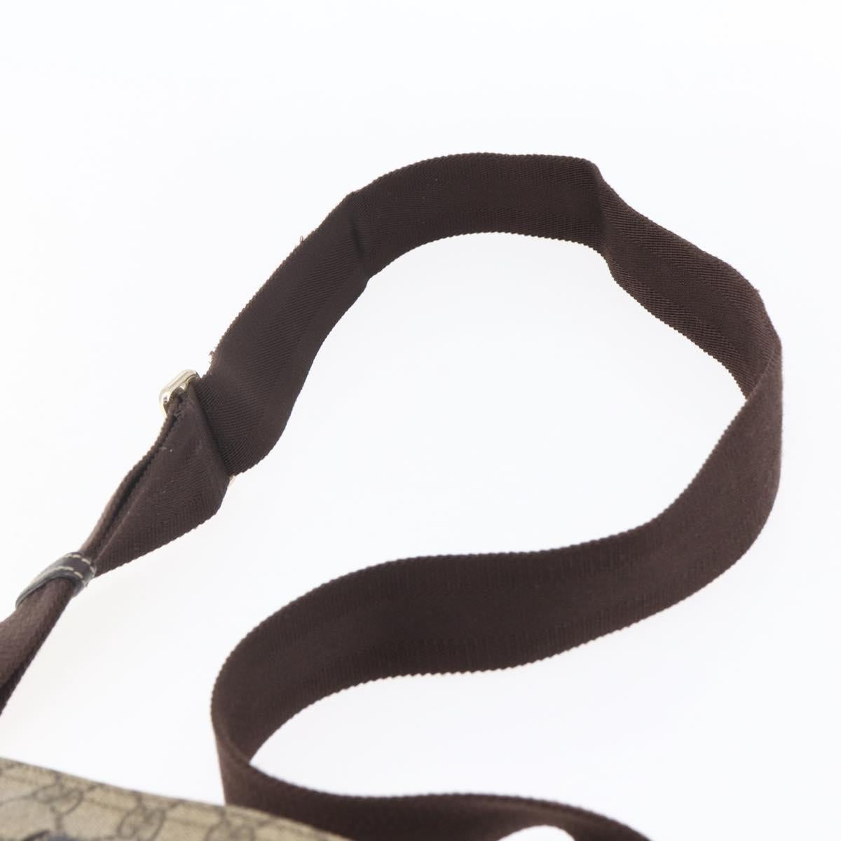 GUCCI GG Supreme Shoulder Bag PVC Beige Gold 201446 Auth 153075