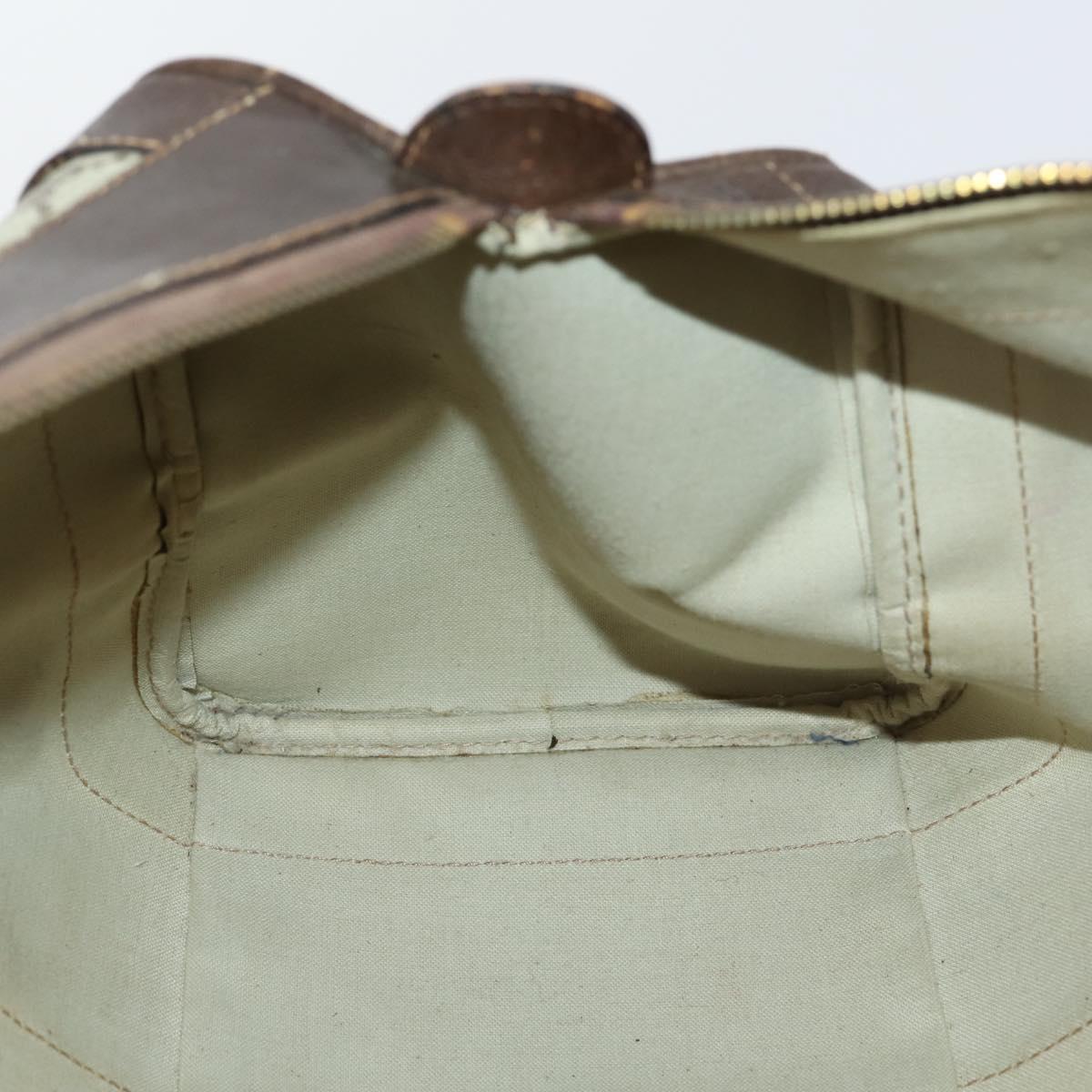 GUCCI GG Supreme Web Sherry Line Hand Bag PVC Beige Gold Auth 153076