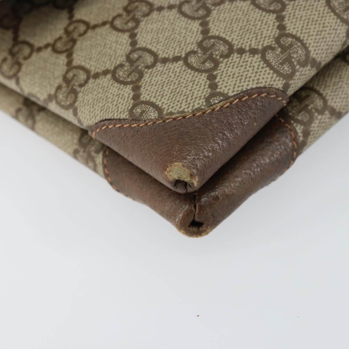 GUCCI GG Supreme Shoulder Bag PVC Beige Gold 56 02 504 Auth 153077