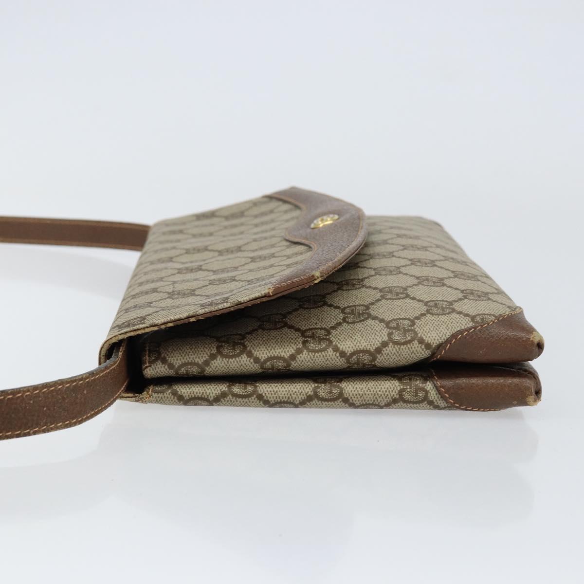 GUCCI GG Supreme Shoulder Bag PVC Beige Gold 56 02 504 Auth 153077