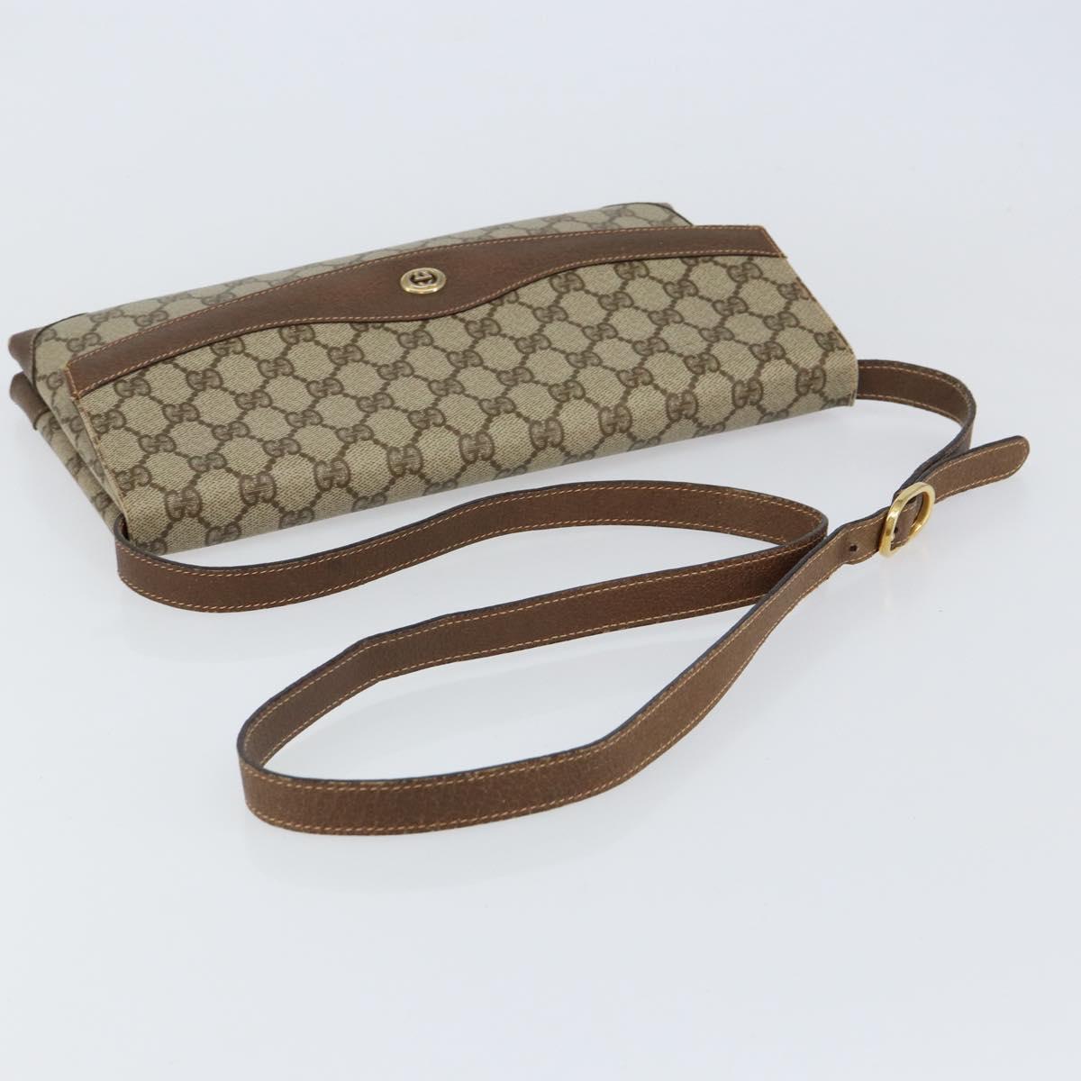 GUCCI GG Supreme Shoulder Bag PVC Beige Gold 56 02 504 Auth 153077