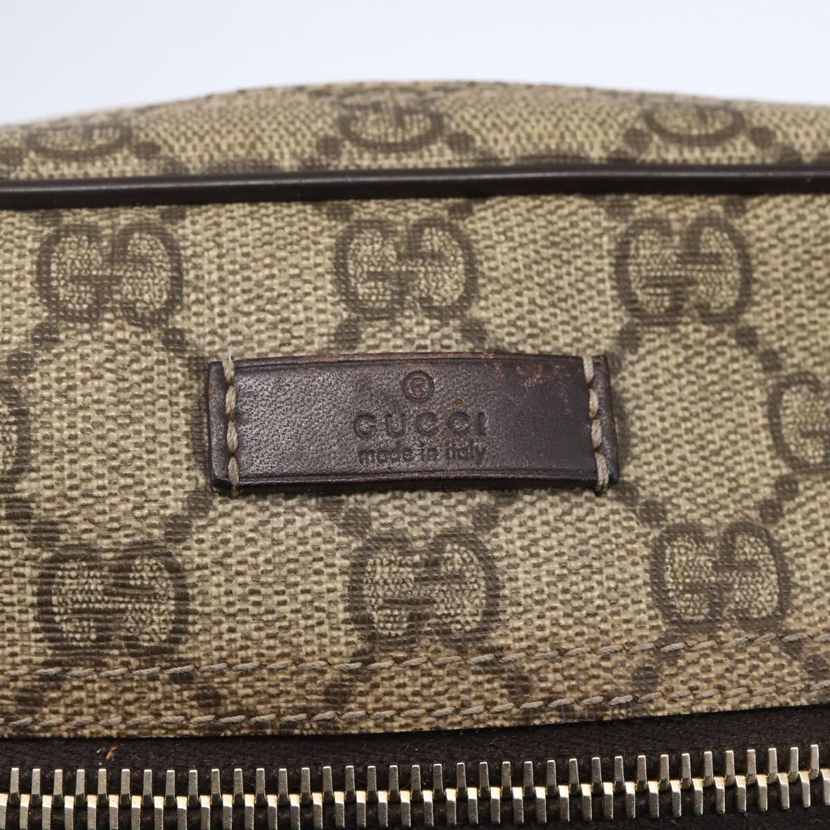 GUCCI GG Supreme Shoulder Bag PVC Beige Gold 201447 Auth 153078