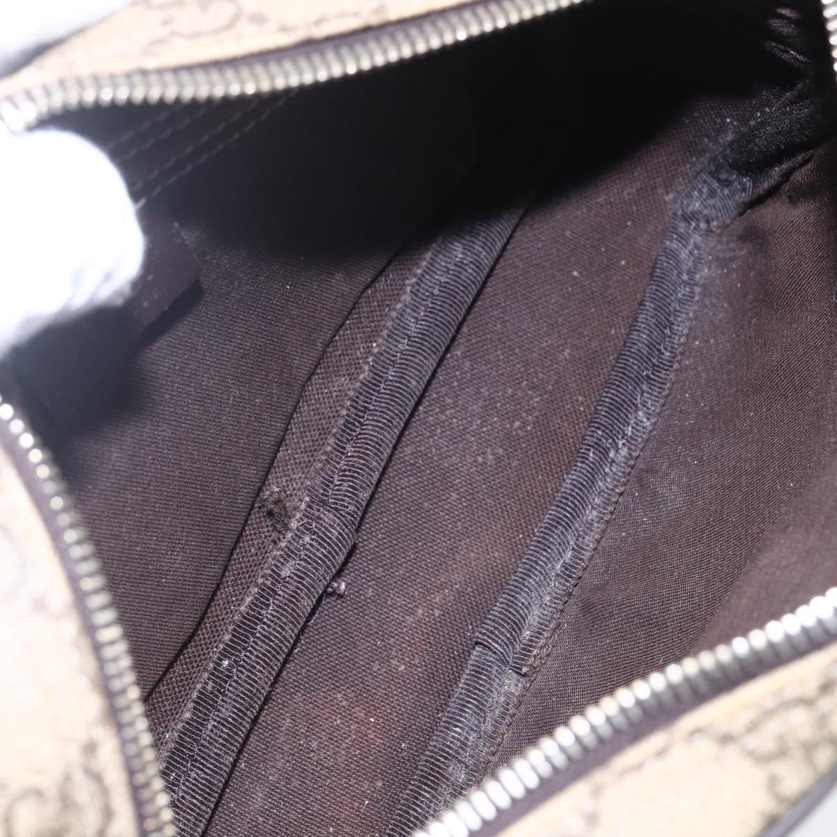 GUCCI GG Supreme Shoulder Bag PVC Beige Gold 201447 Auth 153078