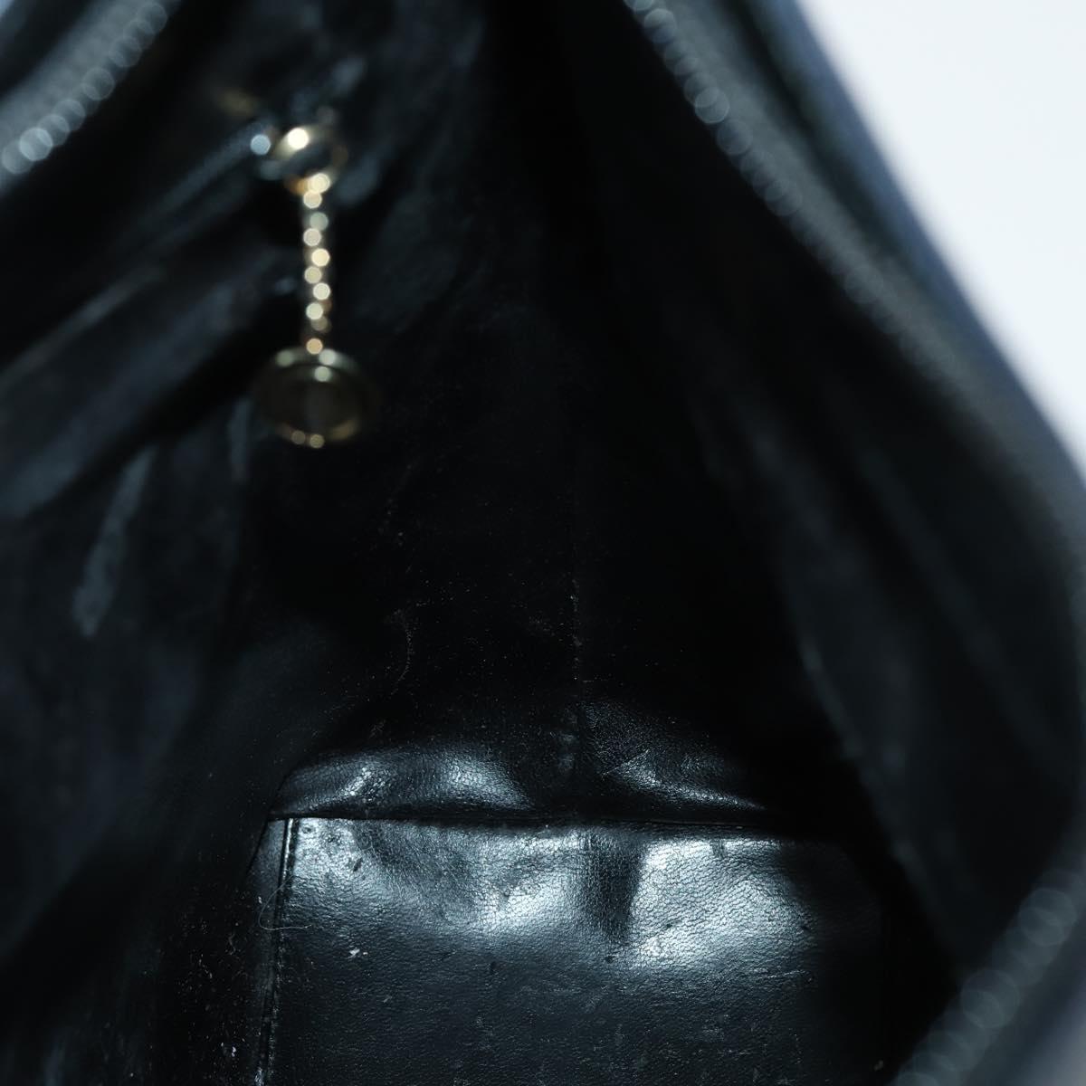 GUCCI Bamboo Hand Bag Leather Black Gold 001 2122 3006 Auth 153081