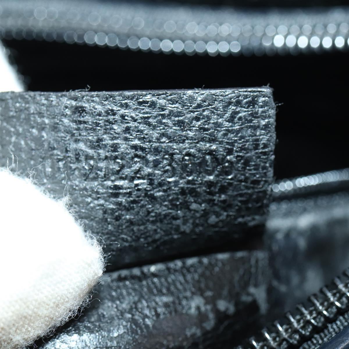 GUCCI Bamboo Hand Bag Leather Black Gold 001 2122 3006 Auth 153081