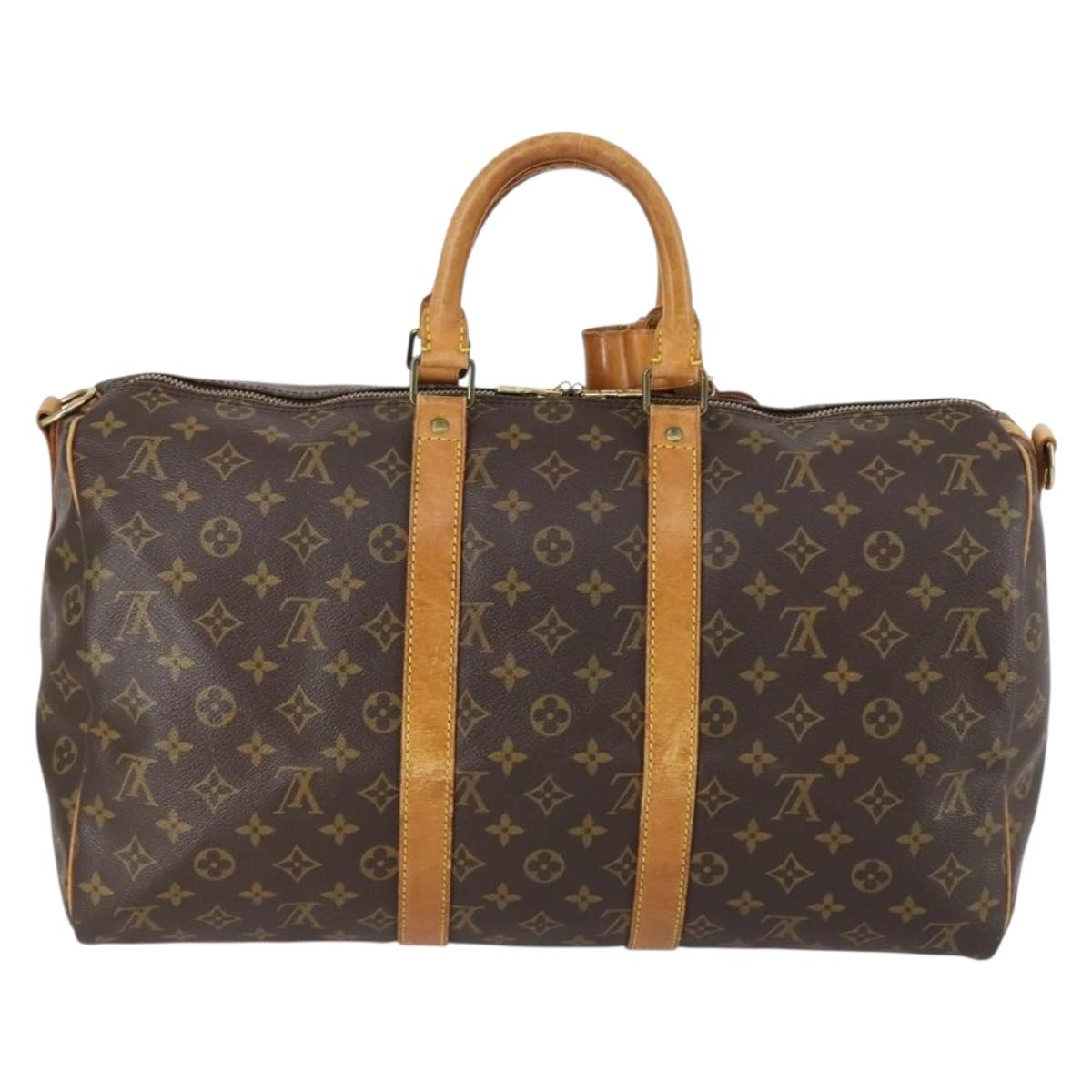 LOUIS VUITTON Monogram Keepall Bandouliere 45 Boston Bag M41418 LV Auth 153085